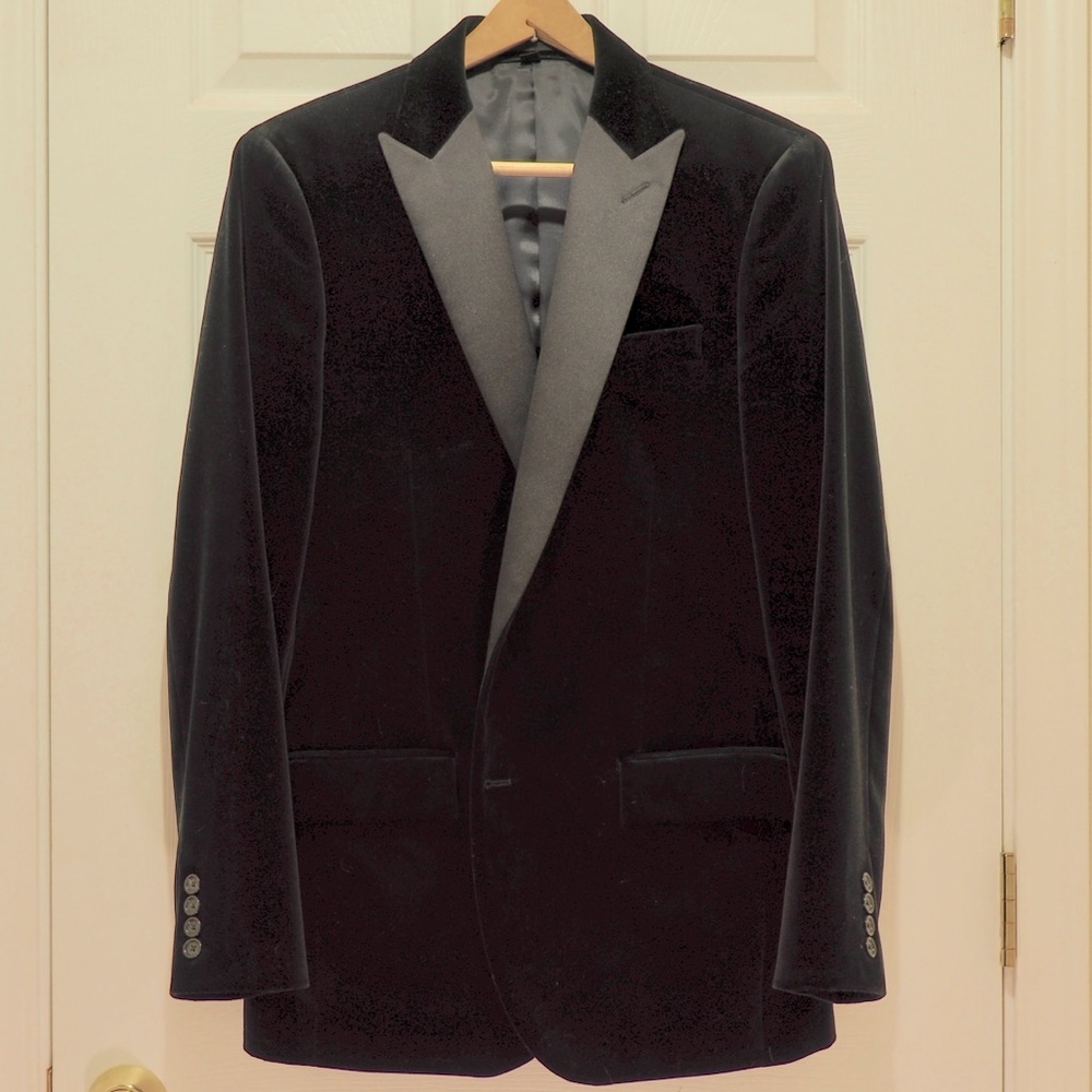 J. Crew Ludlow Peak Lapel Velvet Blazer 40R